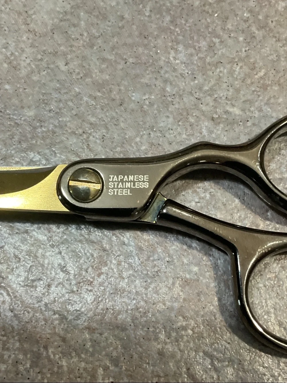 Professional Men’s Haircut Scissors - Gold Blades with Black Handles